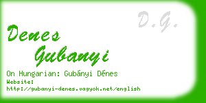 denes gubanyi business card